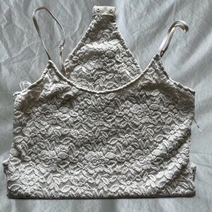 Zara Floral Lace Top in Cream
